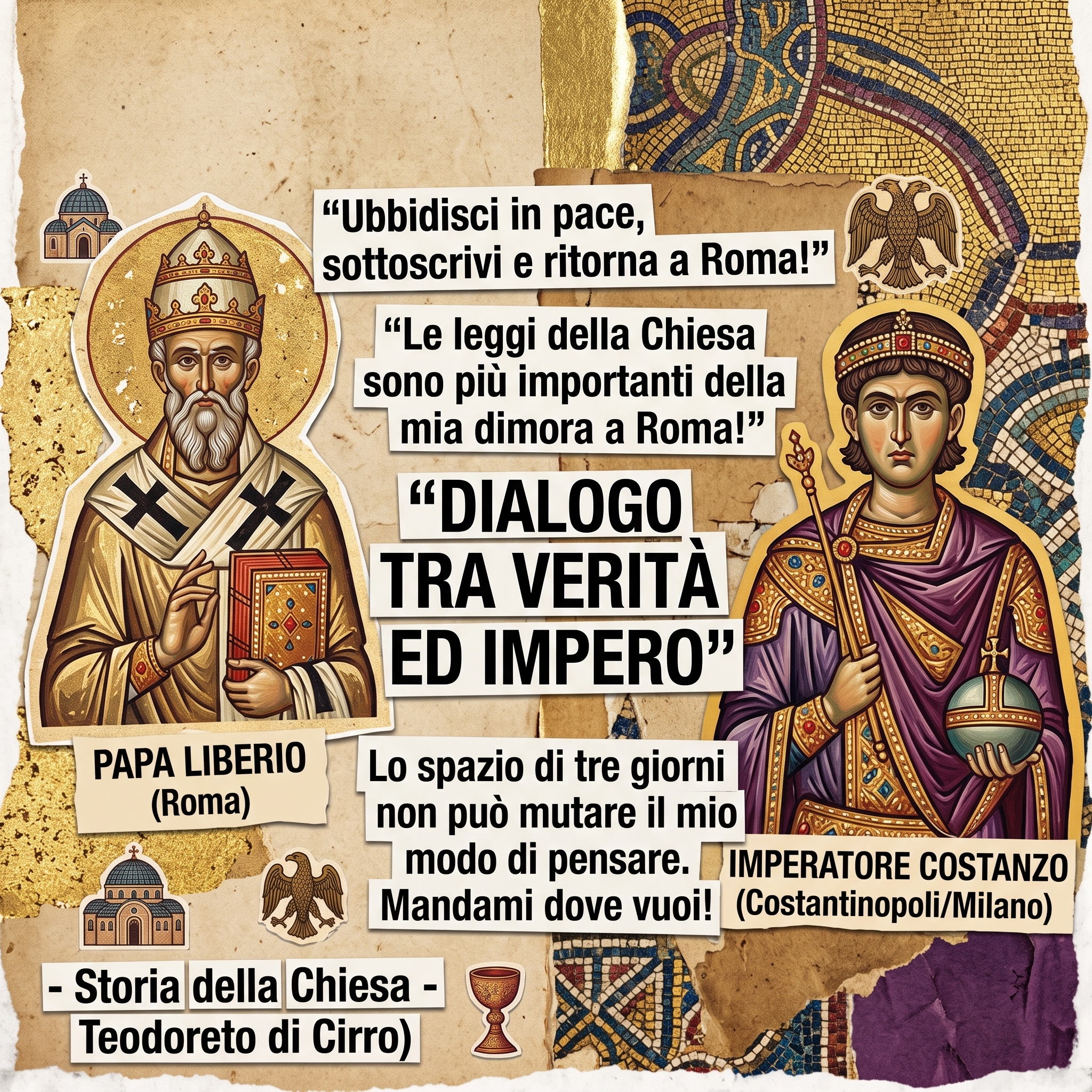 DIALOGO TRA IL VESCOVO DI ROMA LIBERIO E L’IMPERATORE COSTANZO SULLA CONDANNA DI SANT’ATANASIO IL GRANDE E LA COMUNIONE CON I VESCOVI FILO-ARIANI